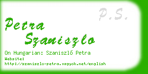 petra szaniszlo business card